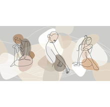 Illustration mit drei weiblichen Figuren als Strichzeichnungen