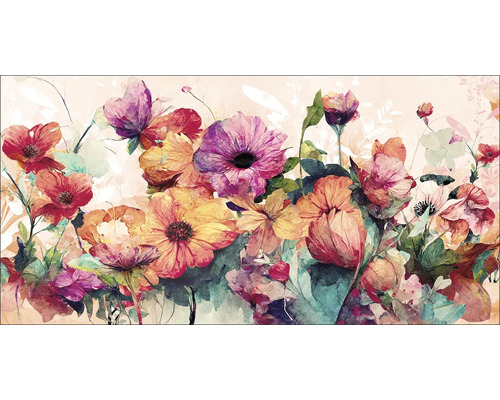 Leinwandbild Watercolor Flowers XI 100x50 cm