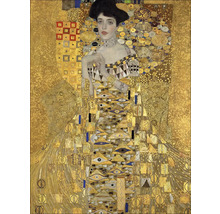 Gemälde von Gustav Klimt, das Adele Bloch-Bauer I. zeigt, mit einem goldenen, verzierten Hintergrund.