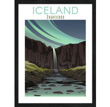Gerahmtes Poster mit dem Motiv Islands Svartifoss Wasserfall