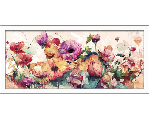 Gerahmtes Bild Watercolor Flowers XI 130x60 cm