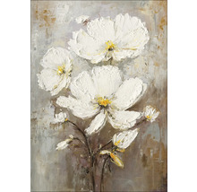 Gemälde mit weißen Blumen auf Leinwand