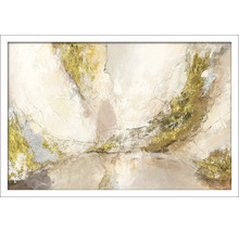 Abstraktes Wandbild mit Goldakzenten und Rahmen