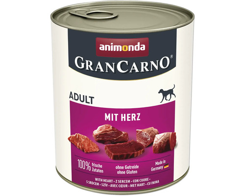 Hundefutter nass animonda Gran Carno Adult Herz 800 g