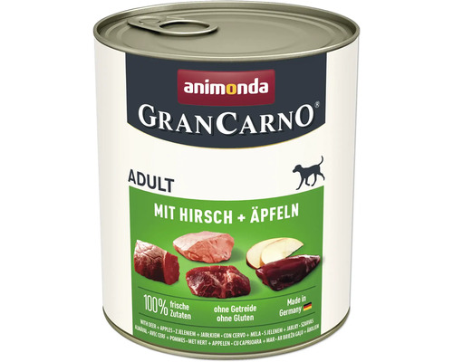 Hundefutter nass animonda Gran Carno Adult Hirsch + Apfel 800 g