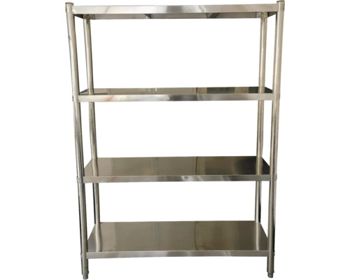 Edelstahlregal Gastro Regal Kaiserthal 180x130x45 cm 4 Böden Tragkraft 320 kg Edelstahlregal mit vier Ebenen zur Lagerung
