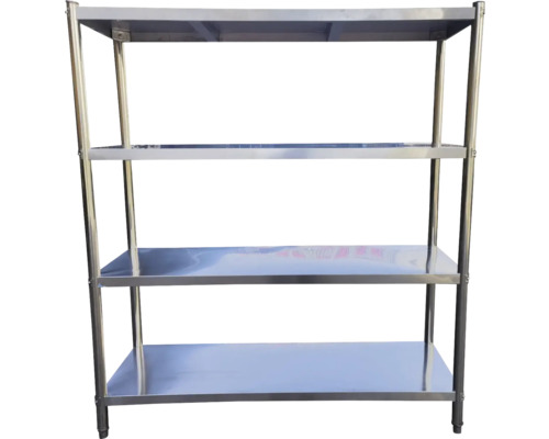 Edelstahlregal Gastro Regal Kaiserthal 180x160x60 cm 4 Böden Tragkraft 320 kg Edelstahlregal mit vier Ebenen für Lagerung und Organisation