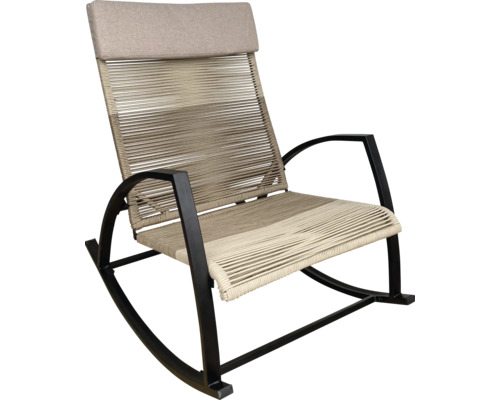 Schaukelstuhl SenS-Line garden furniture Sophie 72 x 103 x 100 cm cm sandfarben Schaukelstuhl mit Armlehnen und Kopfstütze