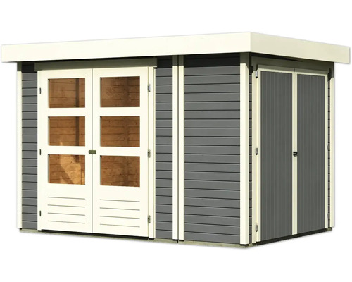 Gartenhaus mit Doppeltür und Seitentür