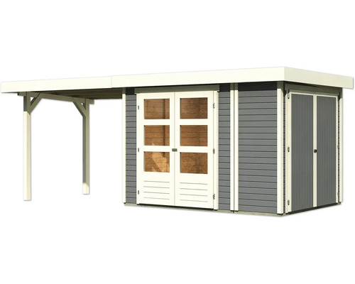 Holzgartenhaus mit Doppeltür und Vordach