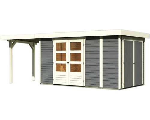 Gartenhaus mit Doppeltür, Fenstern und Vordach