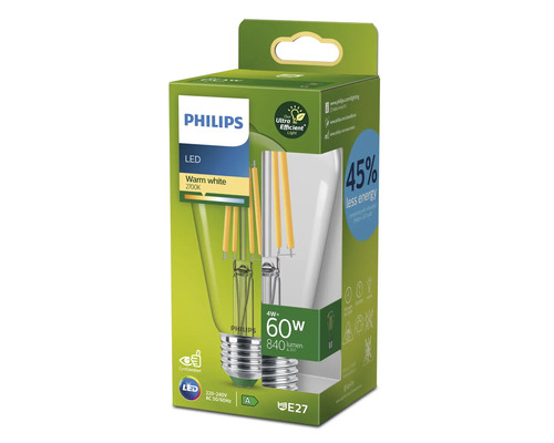 Philips LED Lampe mit E27 Sockel und 4 Watt in der Verpackung