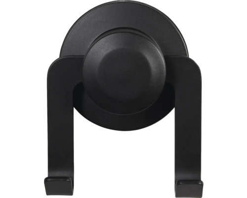 Schwarzer Handtuchhaken mit Saugnapf zur Befestigung