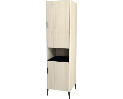 Hochschrank mit 2 Türen Devo Lotos 50x190x53 cm Anschlag rechts structure avola cremeweiß