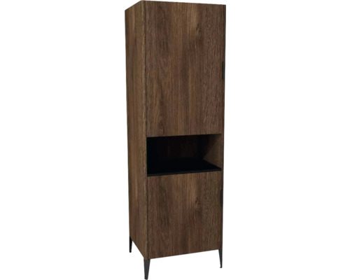 Hochschrank mit 2 Türen Devo Lotos 60x190x53 cm Anschlag links bronze expressive oak