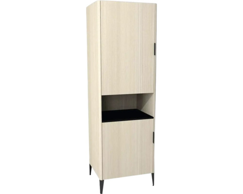 Hochschrank mit 2 Türen Devo Lotos 60x190x53 cm Anschlag links structure avola cremeweiß