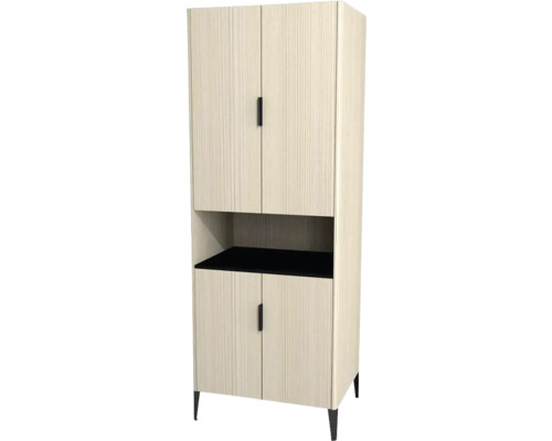 Hochschrank mit 4 Türen Devo Lotos 70x190x53 cm structure avola cremeweiß