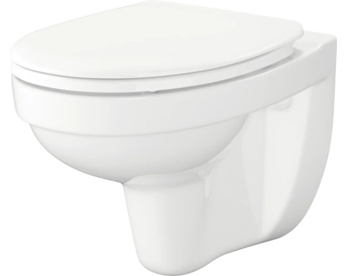 Wand-WC Set Cersanit CERSANIA Tiefspüler offener Spülrand weiß glänzend mit WC-Sitz , Vorwandelement und Betätigungsplatte weiß