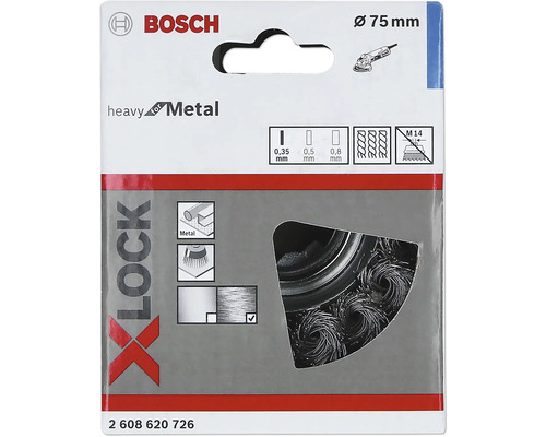 Bosch X-Lock Drahtbürste, Durchmesser 75 Millimeter, geeignet für Metall