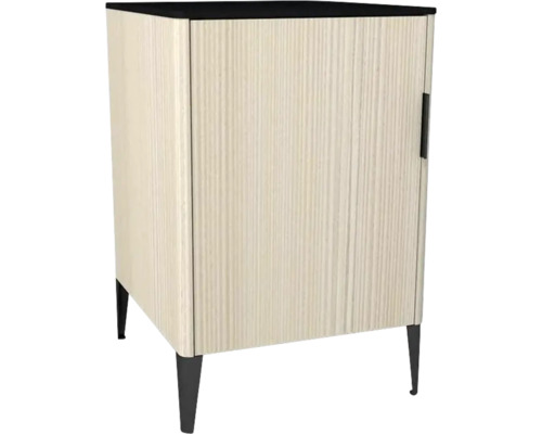 Kommode mit 1 Tür Devo Lotos 76x50x53 cm Anschlag links structure avola cremeweiß Waschbeckenunterschrank mit Tür und Füßen