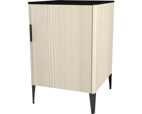 Kommode mit 1 Tür Devo Lotos 76x50x53 cm Anschlag rechts structure avola cremeweiß Schrank mit Tür, Holzstruktur und Füßen