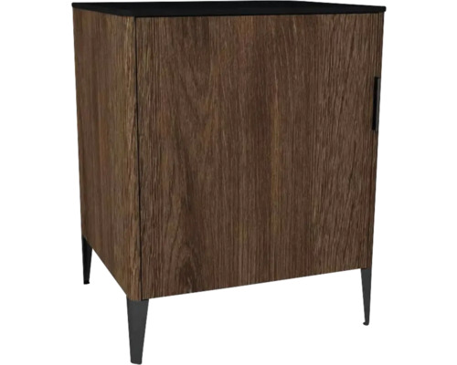 Kommode mit 1 Tür Devo Lotos 76x60x53 cm Anschlag links bronze expressive oak/schwarz