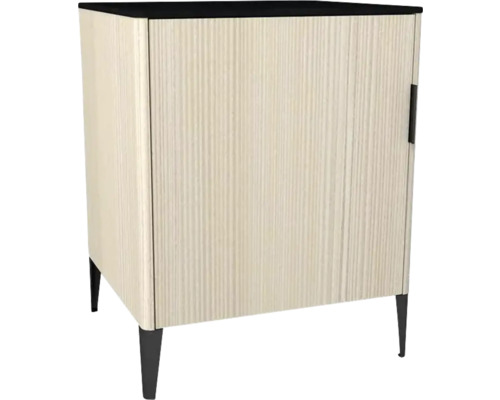 Kommode mit 1 Tür Devo Lotos 76x60x53 cm Anschlag links structure avola cremeweiß Unterschrank mit Tür und Füßen