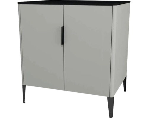 Kommode mit 2 Türen Devo Lotos 76x70x53 cm stahlperfect touch stahlgrau/schwarz Schrank mit zwei Türen und Füßen