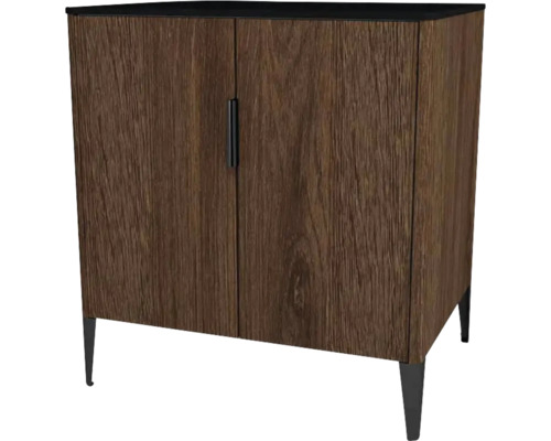 Kommode mit 2 Türen Devo Lotos 76x70x53 cm bronze expressive oak/schwarz