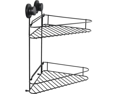 Eckregal mit zwei Ablagen und Saugnäpfen zur Befestigung