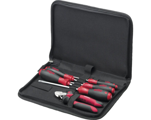 Schraubendreher Set Wiha Mechaniker Werkzeugtasche 6-tlg. inkl. Seitenschneider Wiha Werkzeugset in einer schwarzen Reißverschlusstasche