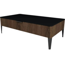 Couchtisch mit Holzstruktur und Ablagefläche