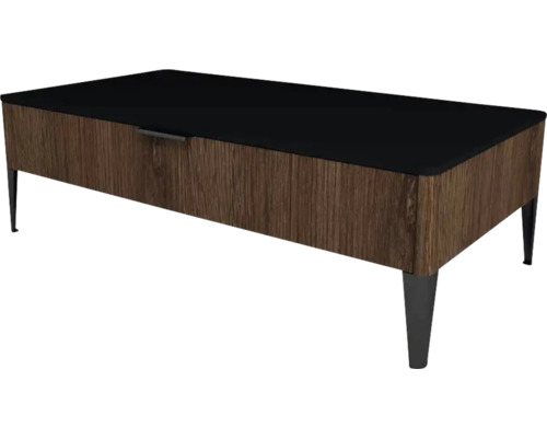 Unterschrank mit 1 Schublade Devo Lotos 31x100x53 cm bronze expressive oak/schwarz Couchtisch mit Holzstruktur und Ablagefläche