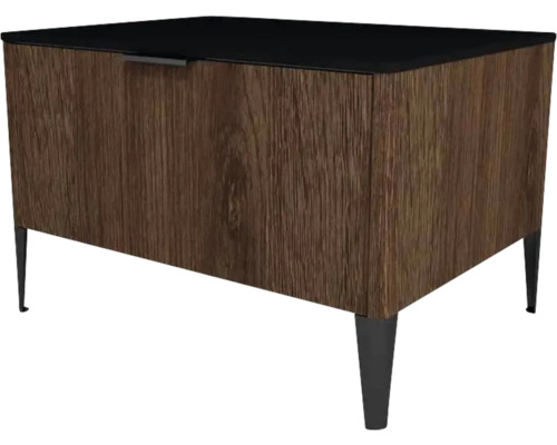 Unterschrank mit 1 Schublade Devo Lotos 46x70x53 cm bronze expressive oak/schwarz Kommode mit Holzstruktur und schwarzen Füßen