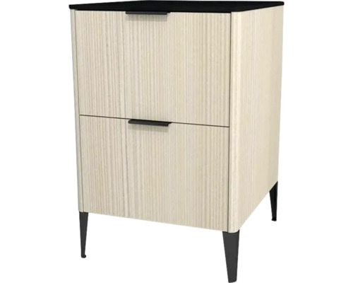 Kommode mit 2 Schubladen Devo Lotos 76x50x53 cm structure avola cremeweiß/schwarz Nachttisch mit zwei Schubladen