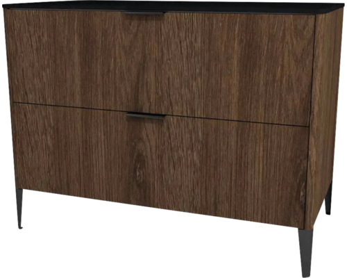 Kommode mit 2 Schubladen Devo Lotos 76x100x53 cm bronze expressive oak/schwarz