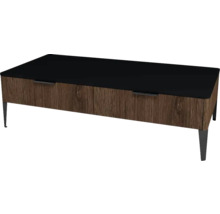 Couchtisch mit Holzstruktur und Ablagefläche