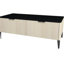Sideboard mit zwei Türen, Holzstruktur und Beinen