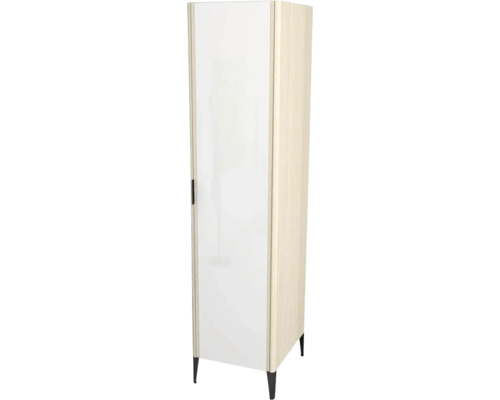 Hochschrank Devo Lotos 190x45x53 cm mit Spiegeltür Anschlag rechts structure avola cremeweiß