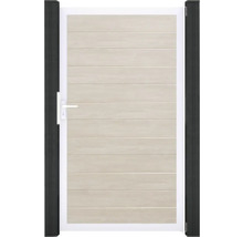 Einzeltor GroJa BasicLine Schmal DIN universal vormontiert ohne Pfosten Rahmen Aluminium 100 x 180 cm Sheffield Oak