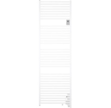 Weißer Handtuchwärmer mit horizontalen Heizrohren und digitalem Display