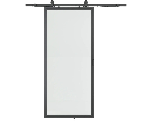 Schiebetür mit Glas und Beschlägen