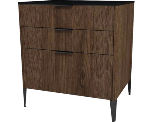 Kommode mit 3 Schubladen Devo Lotos 76x70x53 cm bronze expressive oak/schwarz