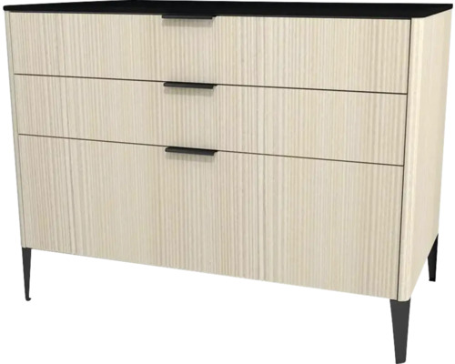 Kommode mit 3 Schubladen Devo Lotos 76x100x53 cm structure avola cremeweiß/schwarz Kommode mit drei Schubladen und Füßen