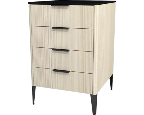 Kommode mit 4 Schubladen Devo Lotos 76x50x53 cm structure avola cremeweiß/schwarz Kommode mit vier Schubladen und Beinen