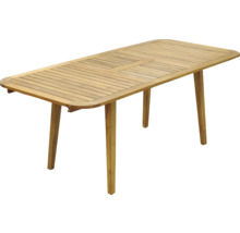 Rechteckiger Gartentisch aus Holz mit vier Beinen