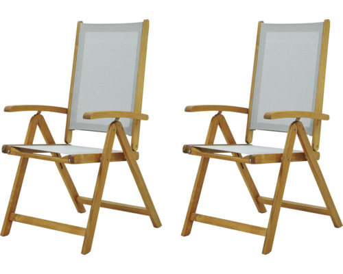 Gartenstuhl GARDEN PLACE Linda 2er Set braun, Gestell aus Akazie, Sitzbezug aus robustem Textilgewebe, Rückenlehne verstellbar Gartenstuhl GARDEN PLACE Linda 2er Set braun, Gestell aus Akazie, Sitzbezug aus robustem Textilgewebe, Rückenlehne verstellbar