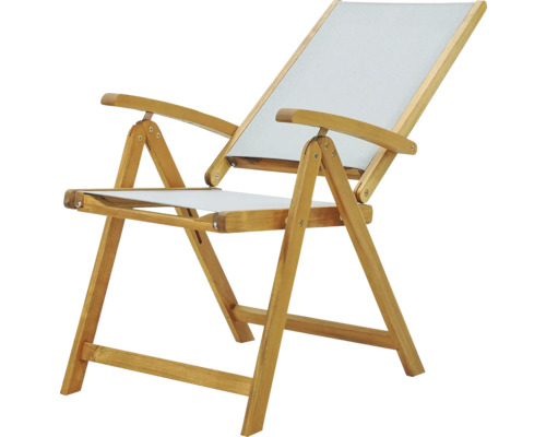 Holzliegestuhl mit Stoffbezug