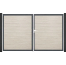 Doppeltor aus Aluminium mit horizontalen Paneelen