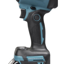 Detailansicht des Griffs eines Akku-Schlagschraubers mit Bürstenlos-Aufdruck